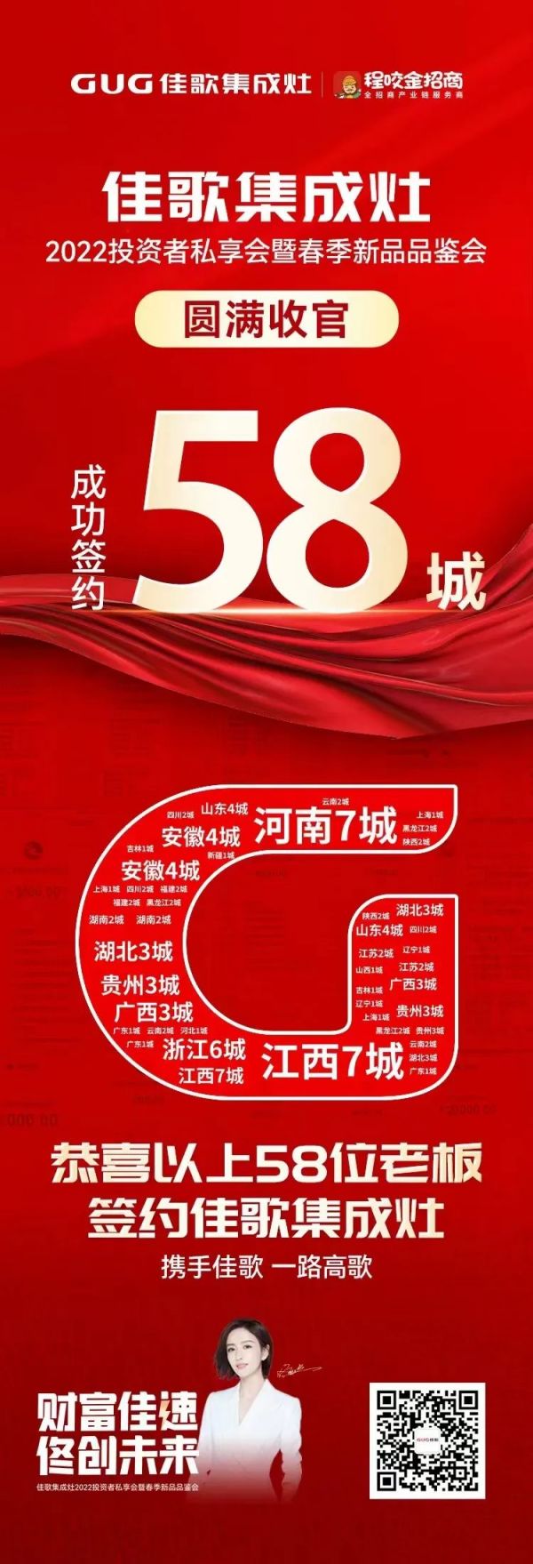 簽約58城！佳歌集成灶2022投資者私享會(huì)暨春季新品品鑒會(huì)圓滿收官！